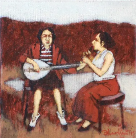 "İsimsiz" eseri ORHAN UMUT tarafından 2015 yılında 20x20 cm ölçülerinde Tuval üzeri akrilik boya tekniği ile yapılmıştır.