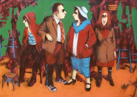 "İsimsiz" eseri ORHAN UMUT tarafından 2011 yılında 50x70 cm ölçülerinde Tuval üzeri akrilik boya tekniği ile yapılmıştır.