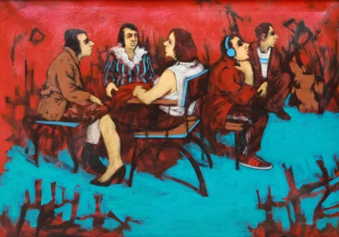 "İsimsiz" eseri ORHAN UMUT tarafından 2010 yılında 70x100 cm ölçülerinde Tuval üzeri akrilik boya tekniği ile yapılmıştır.