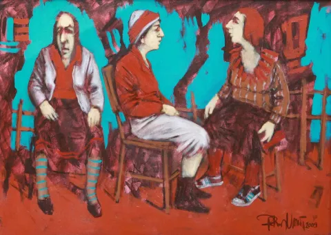"İsimsiz" eseri ORHAN UMUT tarafından 2009 yılında 50x70 cm ölçülerinde Tuval üzeri akrilik boya tekniği ile yapılmıştır.