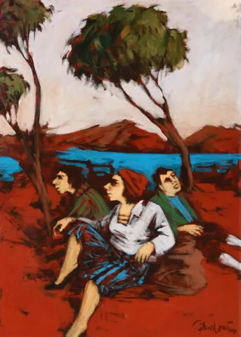 "İsimsiz" eseri ORHAN UMUT tarafından 2009 yılında 70x50 cm ölçülerinde Tuval üzeri akrilik boya tekniği ile yapılmıştır.