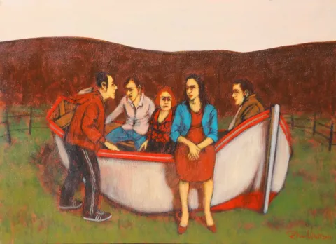 "İsimsiz" eseri ORHAN UMUT tarafından 2015 yılında 50x70 cm ölçülerinde Tuval üzeri akrilik boya tekniği ile yapılmıştır.
