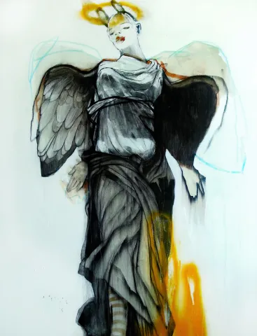 "Nike" eseri ERCAN AYÇİÇEK tarafından 2015 yılında 116x89 cm ölçülerinde Tuval üzeri akrilik boya tekniği ile yapılmıştır.