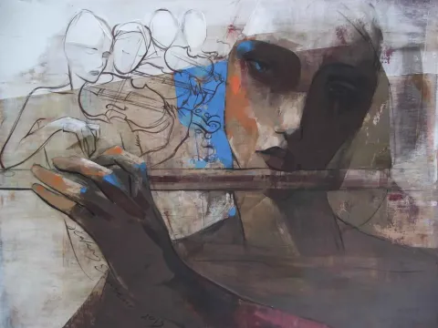 Bu eser HAKAN ERASLAN tarafından 2015 yılında 40x50 cm ölçülerinde Tuval üzeri akrilik boya tekniği ile yapılmıştır.