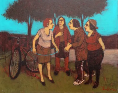 Bu eser ORHAN UMUT tarafından 2015 yılında 40x50 cm ölçülerinde Tuval üzeri akrilik boya tekniği ile yapılmıştır.
