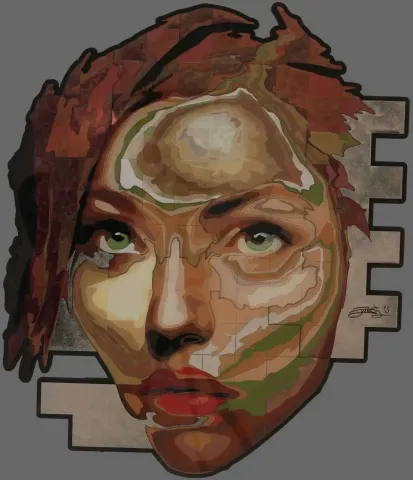 Bu eser EMRE LÜLE tarafından 2015 yılında 75x62 cm ölçülerinde Pleksiglas+Ahşap tekniği ile yapılmıştır.