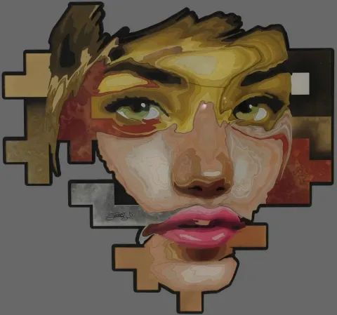 Bu eser EMRE LÜLE tarafından 2015 yılında 75x77 cm ölçülerinde Pleksiglas+Ahşap tekniği ile yapılmıştır.