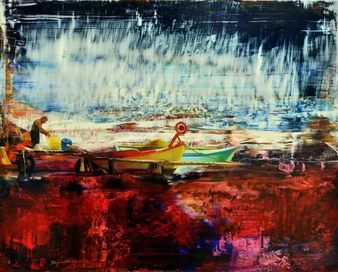 Bu eser TURGUT AKARSU tarafından 2015 yılında 40x50 cm ölçülerinde Tuval üzeri yağlı boya tekniği ile yapılmıştır.