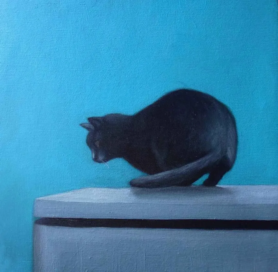 YİĞİT ALTIPARMAKOĞULLARI — “Kara Kedi”, 2015 "Kara Kedi" eseri YİĞİT ALTIPARMAKOĞULLARI tarafından 2015 yılında 25x25 cm ölçülerinde Tuval üzeri yağlı boya tekniği ile yapılmıştır.