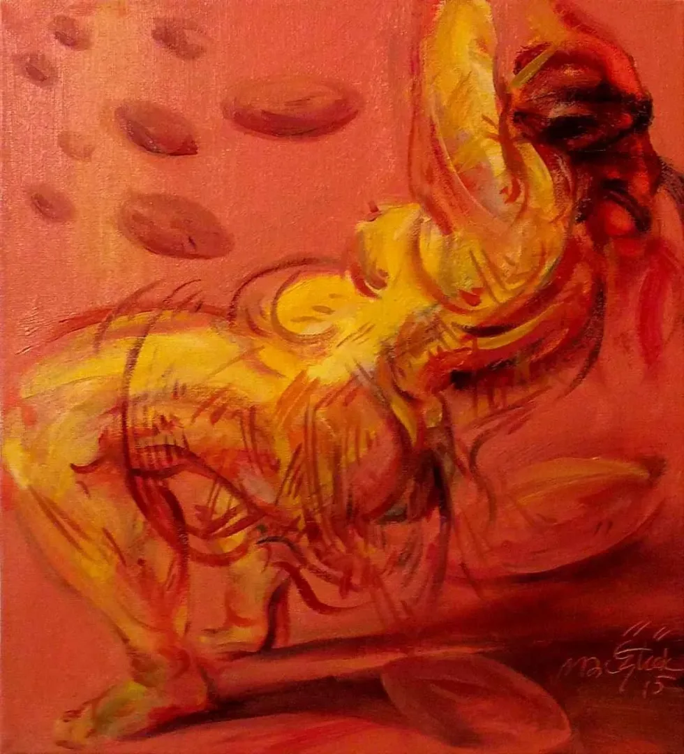 MAHMUT ÖZTÜRK — “Vitrinde Rugby ile Recm ve Düşüş”, 2015 "Vitrinde Rugby ile Recm ve Düşüş" eseri MAHMUT ÖZTÜRK tarafından 2015 yılında 25x25 cm ölçülerinde Tuval üzeri yağlı boya tekniği ile yapılmıştır.