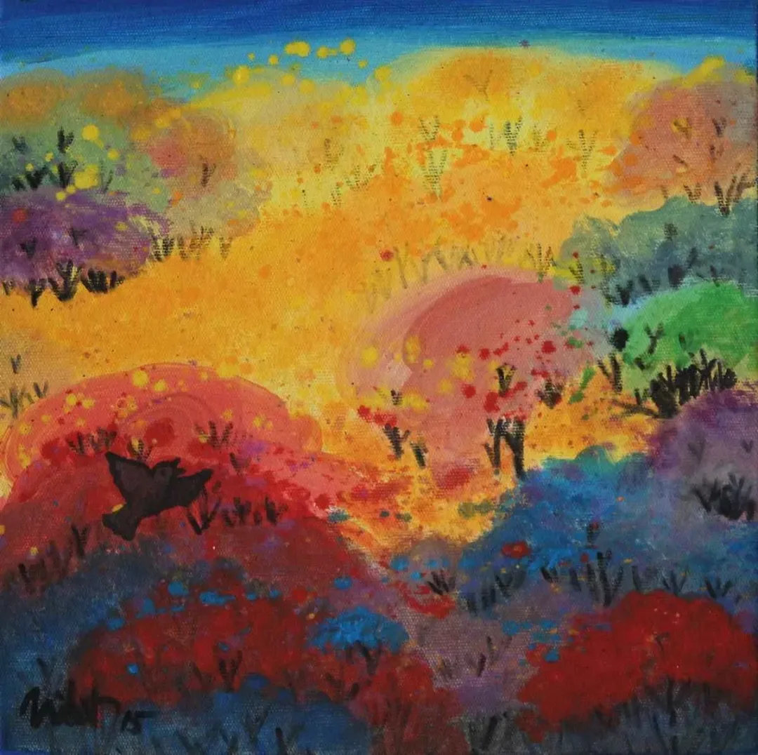 NİHAT KAHRAMAN — “isimsiz”, 2015 "isimsiz" eseri NİHAT KAHRAMAN tarafından 2015 yılında 25x25 cm ölçülerinde Tuval üzeri akrilik boya tekniği ile yapılmıştır.