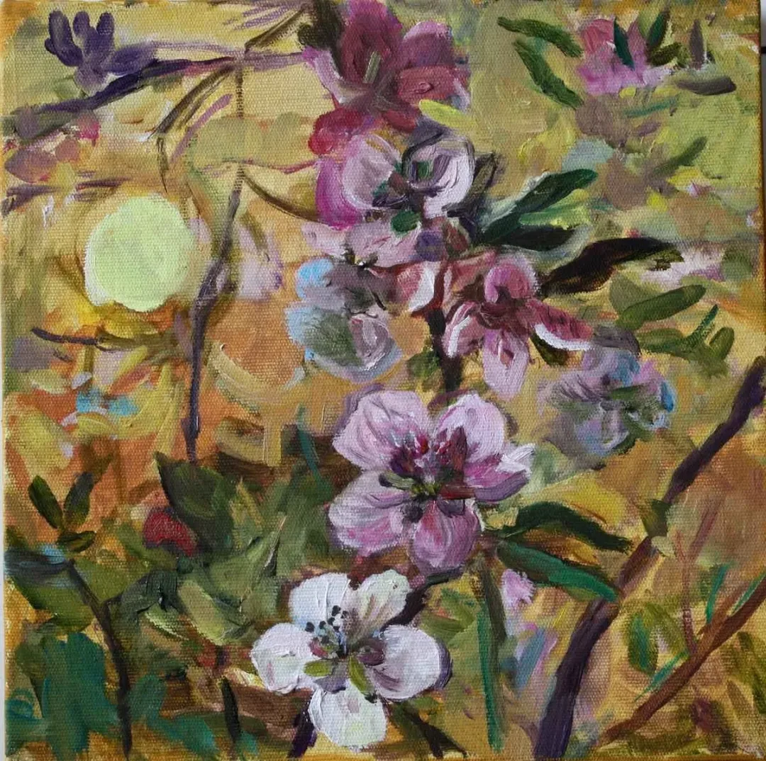 NİL KÖKEN — “isimsiz”, 2015 "isimsiz" eseri NİL KÖKEN tarafından 2015 yılında 25x25 cm ölçülerinde Tuval üzeri yağlı boya tekniği ile yapılmıştır.