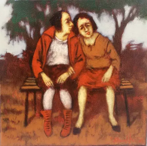 "isimsiz" eseri ORHAN UMUT tarafından 2015 yılında 25x25 cm ölçülerinde Tuval üzeri akrilik boya tekniği ile yapılmıştır.