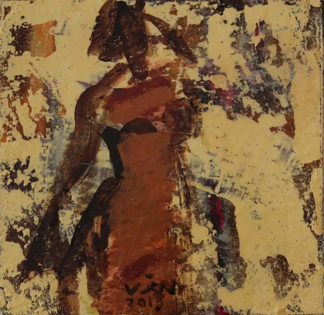 VEDAT ÖRS — “isimsiz”, 2015 "isimsiz" eseri VEDAT ÖRS tarafından 2015 yılında 25x25 cm ölçülerinde Tuval üzeri karışık teknik tekniği ile yapılmıştır.