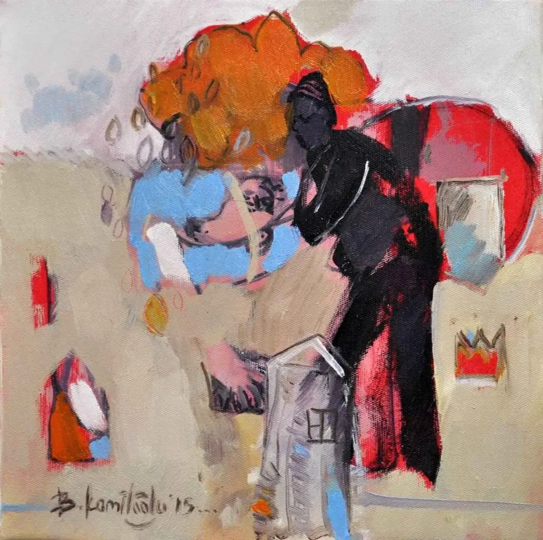 BARAN KAMİLOĞLU — “Hamal”, 2015 "Hamal" eseri BARAN KAMİLOĞLU tarafından 2015 yılında 25x25 cm ölçülerinde Tuval üzeri yağlı boya tekniği ile yapılmıştır.
