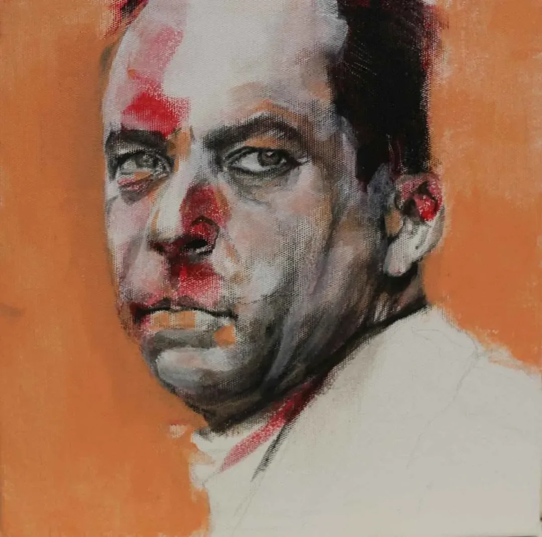 ÇİĞDEM DOĞAN — “Albert Camus”, 2015 "Albert Camus" eseri ÇİĞDEM DOĞAN tarafından 2015 yılında 25x25 cm ölçülerinde Tuval üzeri akrilik boya tekniği ile yapılmıştır.
