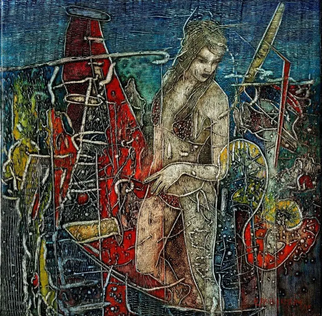 ERKİN KESKİN — “isimsiz”, 2015 "isimsiz" eseri ERKİN KESKİN tarafından 2015 yılında 25x25 cm ölçülerinde Tuval üzeri yağlı boya tekniği ile yapılmıştır.