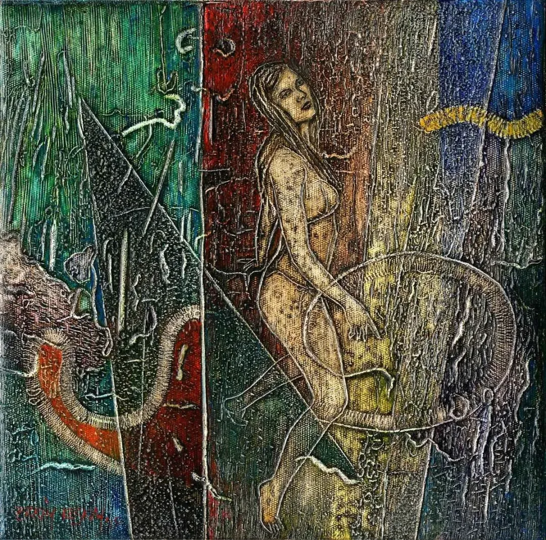 ERKİN KESKİN — “isimsiz”, 2015 "isimsiz" eseri ERKİN KESKİN tarafından 2015 yılında 25x25 cm ölçülerinde Tuval üzeri yağlı boya tekniği ile yapılmıştır.