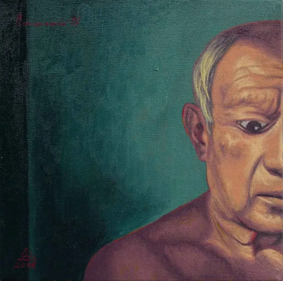 EYÜP ATAŞ — “Picasso.mania”, 2015 "Picasso.mania" eseri EYÜP ATAŞ tarafından 2015 yılında 25x25 cm ölçülerinde Tuval üzeri yağlı boya tekniği ile yapılmıştır.