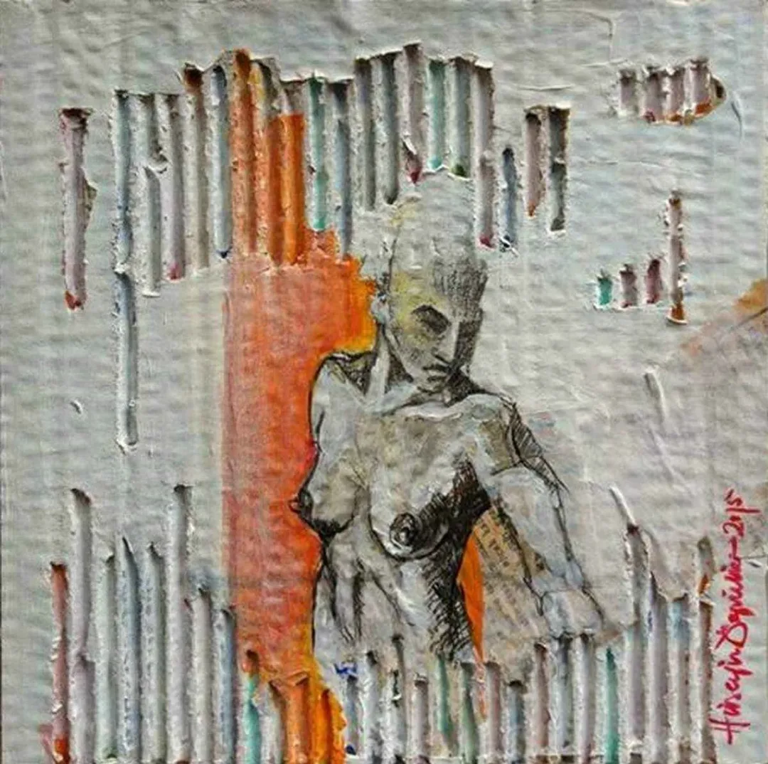 HÜSEYİN ÖZNÜLÜER — “Ünzile”, 2015 "Ünzile" eseri HÜSEYİN ÖZNÜLÜER tarafından 2015 yılında 25x25 cm ölçülerinde Karışık teknik tekniği ile yapılmıştır.