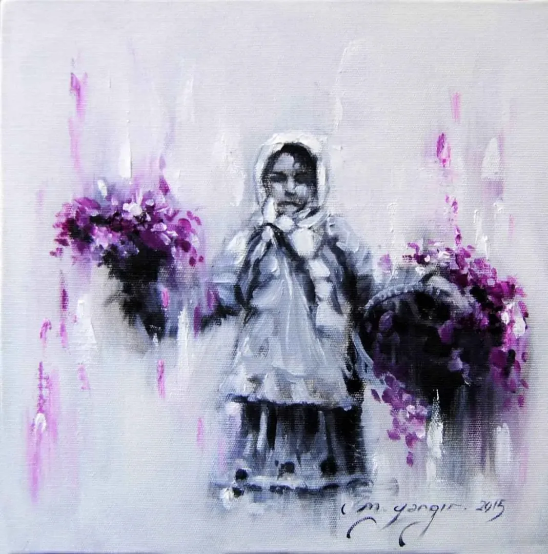 MEHMET YANGIR — “Bir Çingene Masalı”, 2015 "Bir Çingene Masalı" eseri MEHMET YANGIR tarafından 2015 yılında 25x25 cm ölçülerinde Tuval üzeri yağlı boya tekniği ile yapılmıştır.