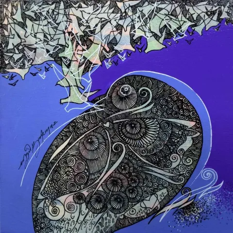 "isimsiz" eseri ENGİN KORKMAZ tarafından 2015 yılında 25x25 cm ölçülerinde Tuval üzeri akrilik boya tekniği ile yapılmıştır.