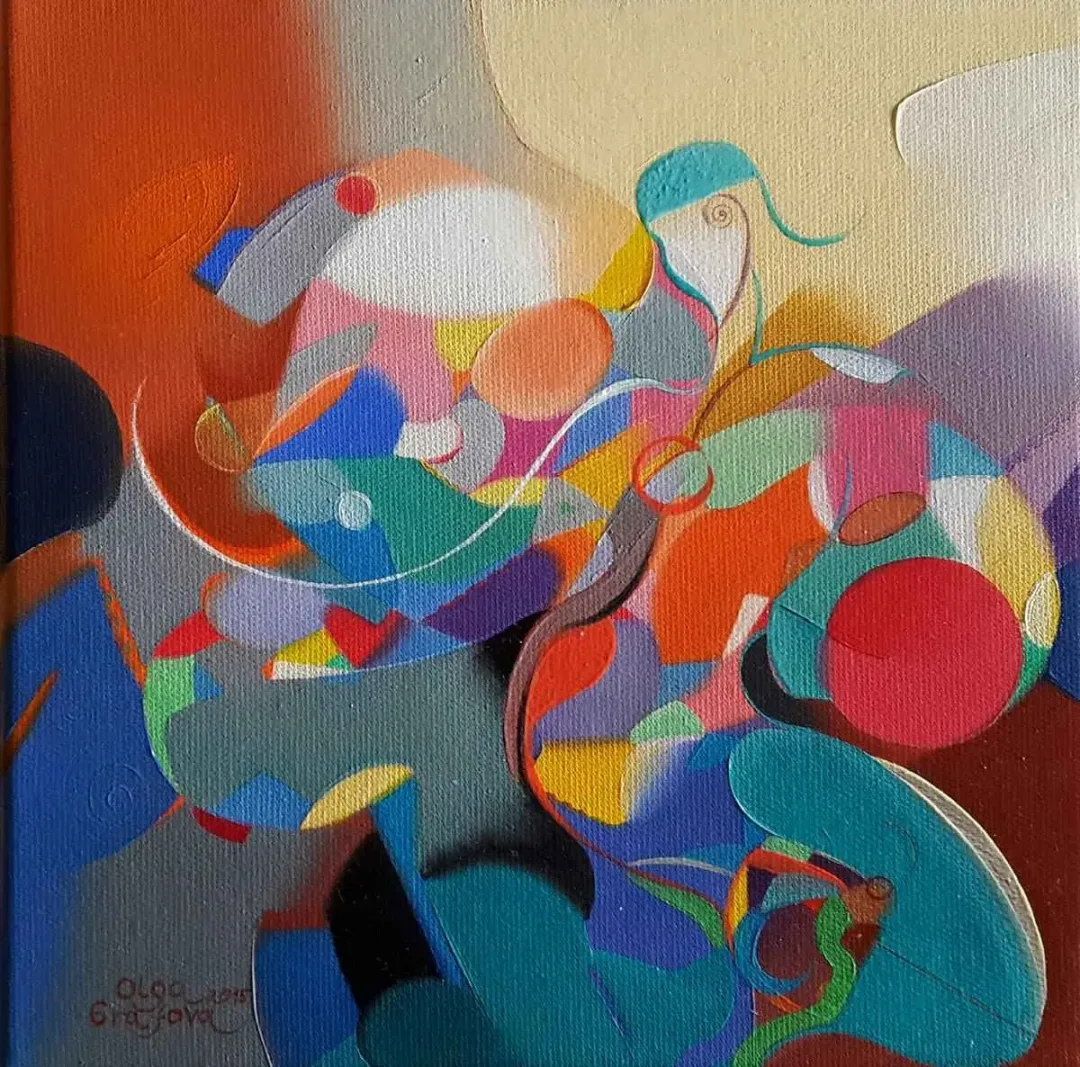 OLGA GRAFOVA DİLEK — “isimsiz”, 2015 "isimsiz" eseri OLGA GRAFOVA DİLEK tarafından 2015 yılında 25x25 cm ölçülerinde Tuval üzeri akrilik boya tekniği ile yapılmıştır.