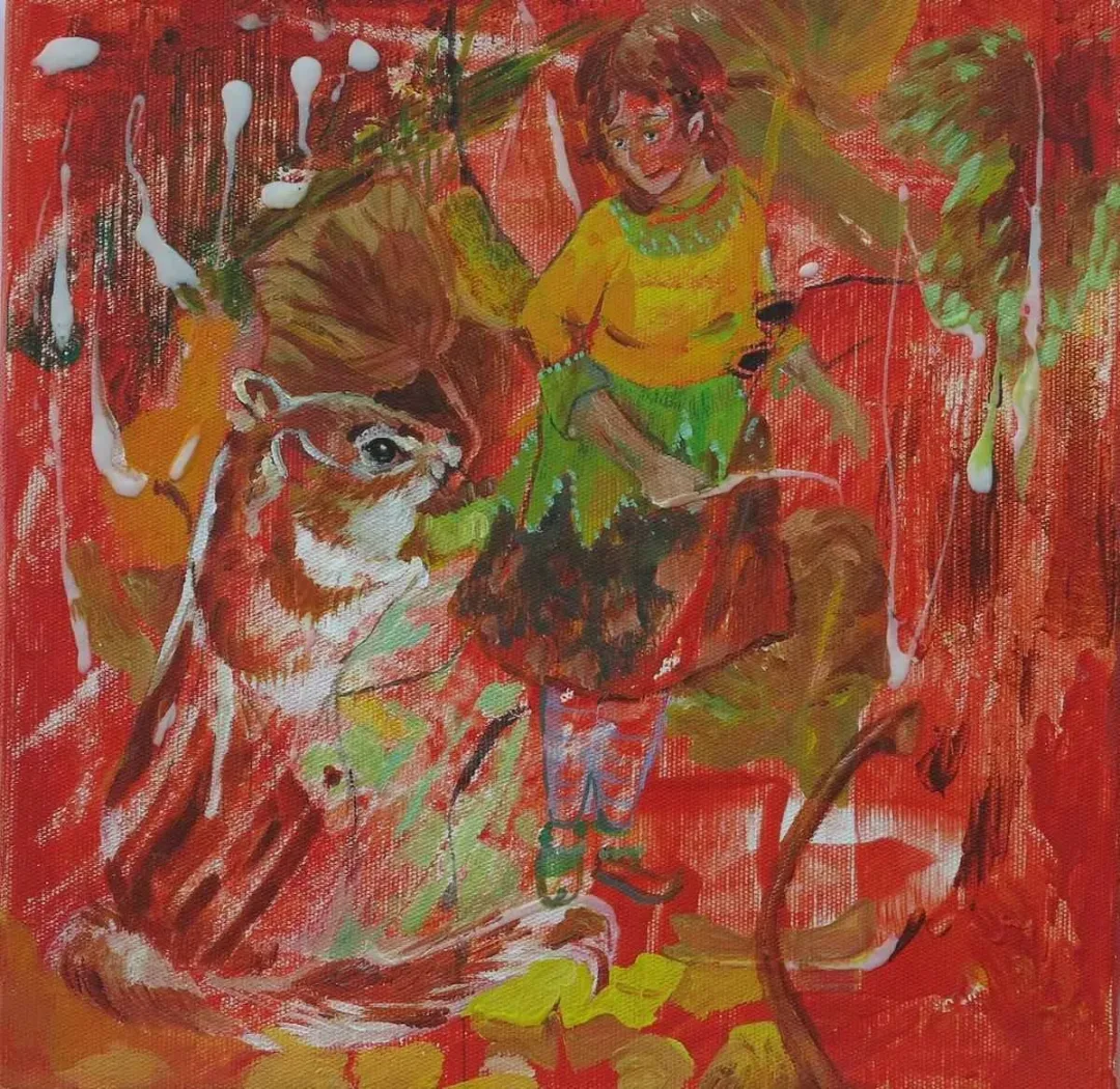 YELİZ DELİCE — “isimsiz”, 2015 "isimsiz" eseri YELİZ DELİCE tarafından 2015 yılında 25x25 cm ölçülerinde Tuval üzeri akrilik boya tekniği ile yapılmıştır.