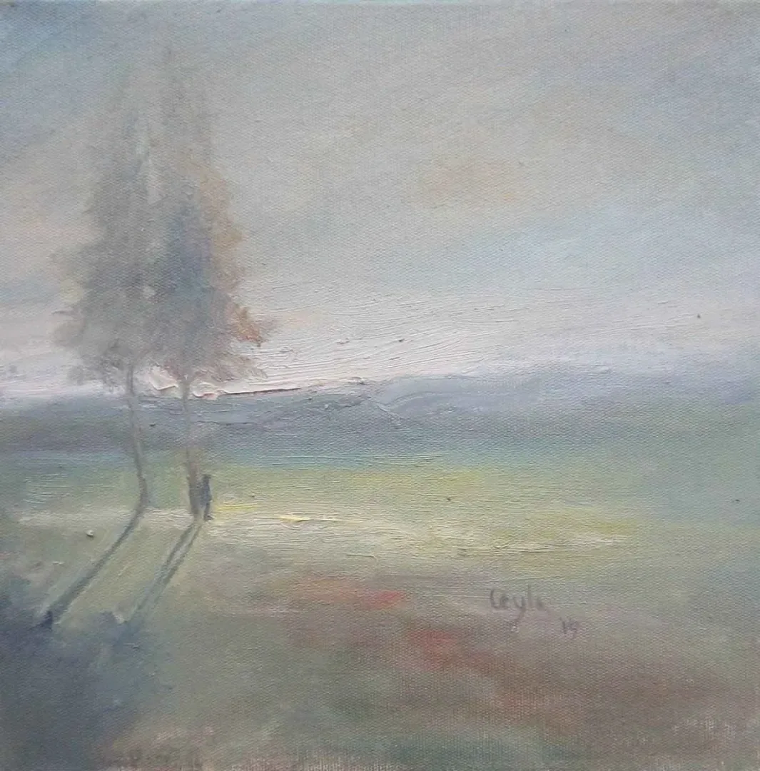 LEYLA KÜÇÜK — “isimsiz”, 2015 "isimsiz" eseri LEYLA KÜÇÜK tarafından 2015 yılında 25x25 cm ölçülerinde Tuval üzeri yağlı boya tekniği ile yapılmıştır.