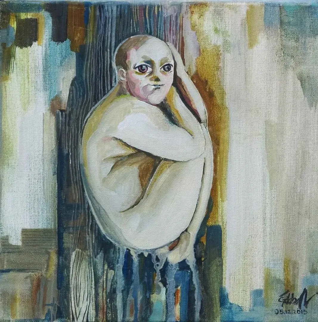 GÖKHAN CIVIK — “isimsiz”, 2015 "isimsiz" eseri GÖKHAN CIVIK tarafından 2015 yılında 25x25 cm ölçülerinde Tuval üzeri yağlı boya tekniği ile yapılmıştır.
