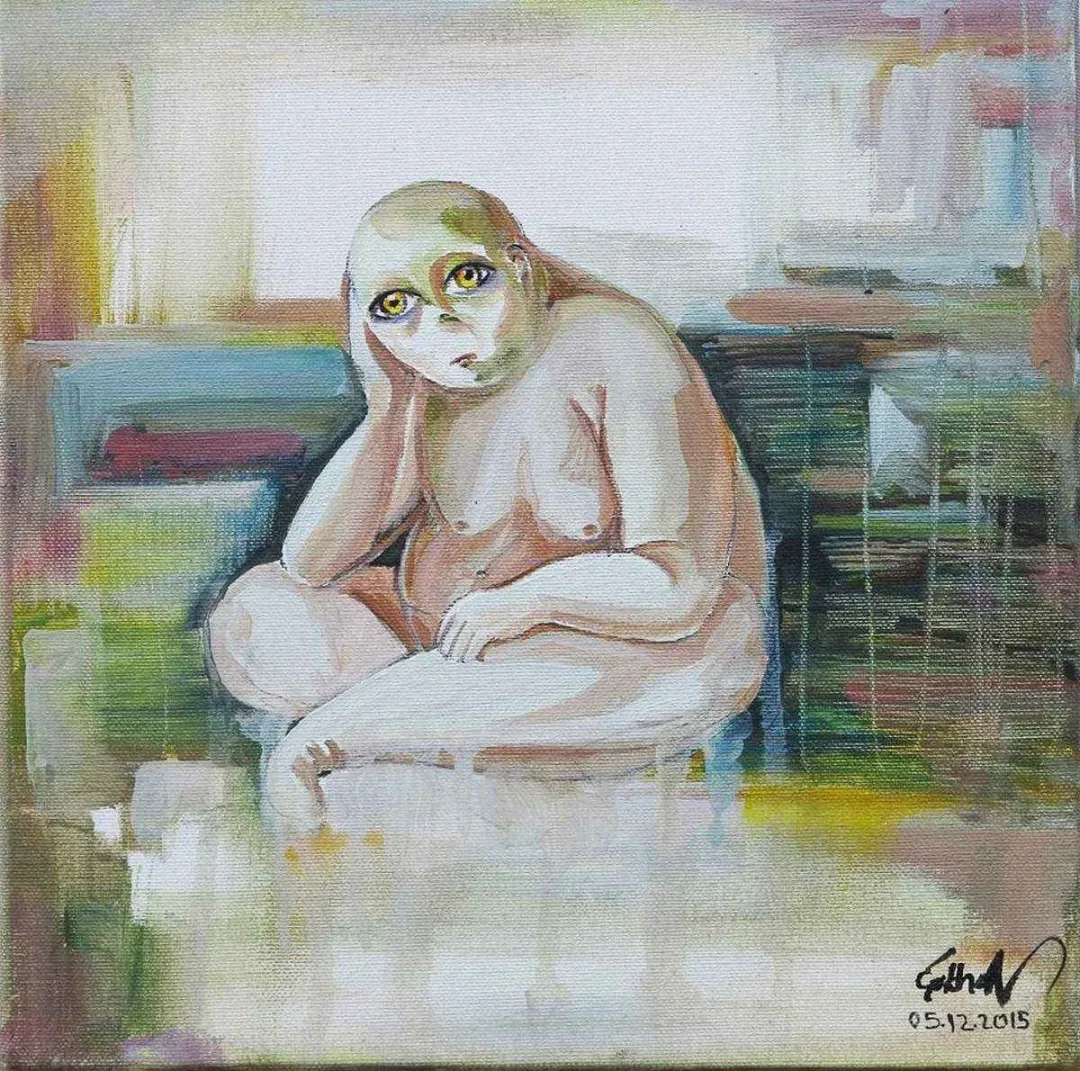 GÖKHAN CIVIK — “isimsiz”, 2015 "isimsiz" eseri GÖKHAN CIVIK tarafından 2015 yılında 25x25 cm ölçülerinde Tuval üzeri yağlı boya tekniği ile yapılmıştır.