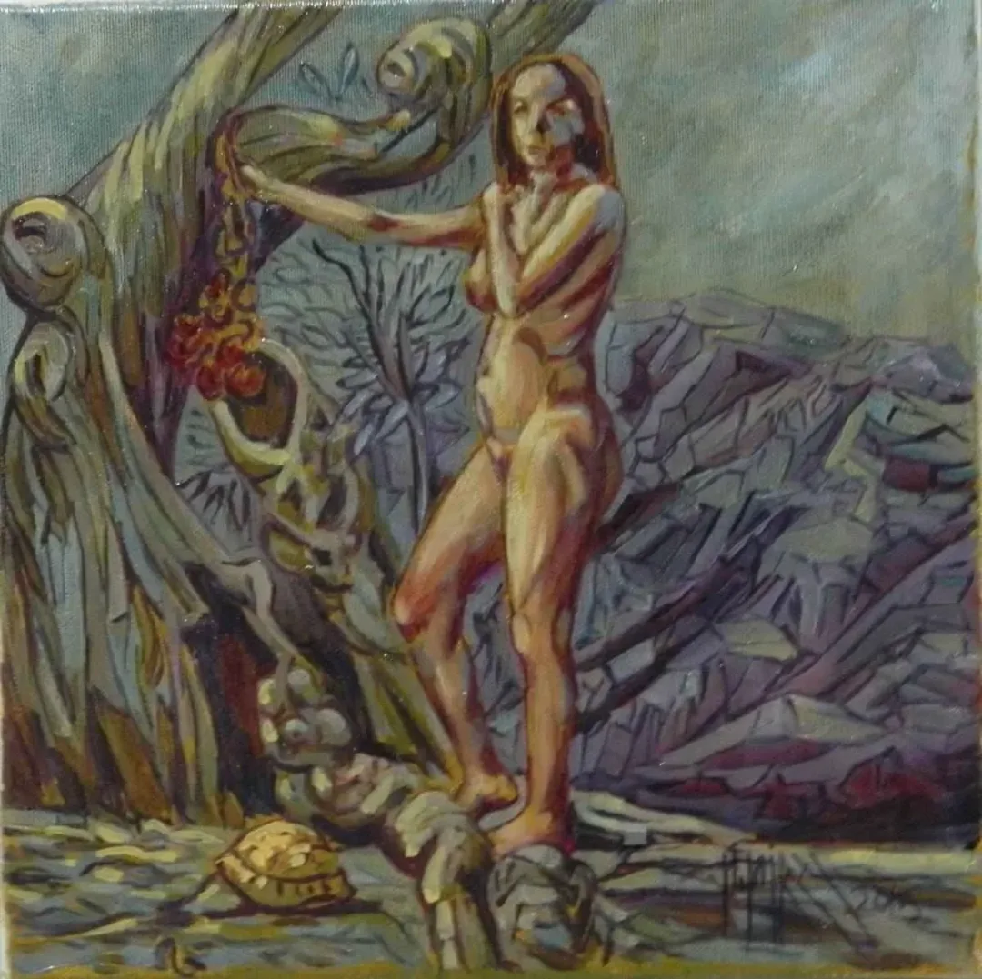 HASAN MİRZA — “isimsiz”, 2015 "isimsiz" eseri HASAN MİRZA tarafından 2015 yılında 25x25 cm ölçülerinde Tuval üzeri akrilik boya tekniği ile yapılmıştır.