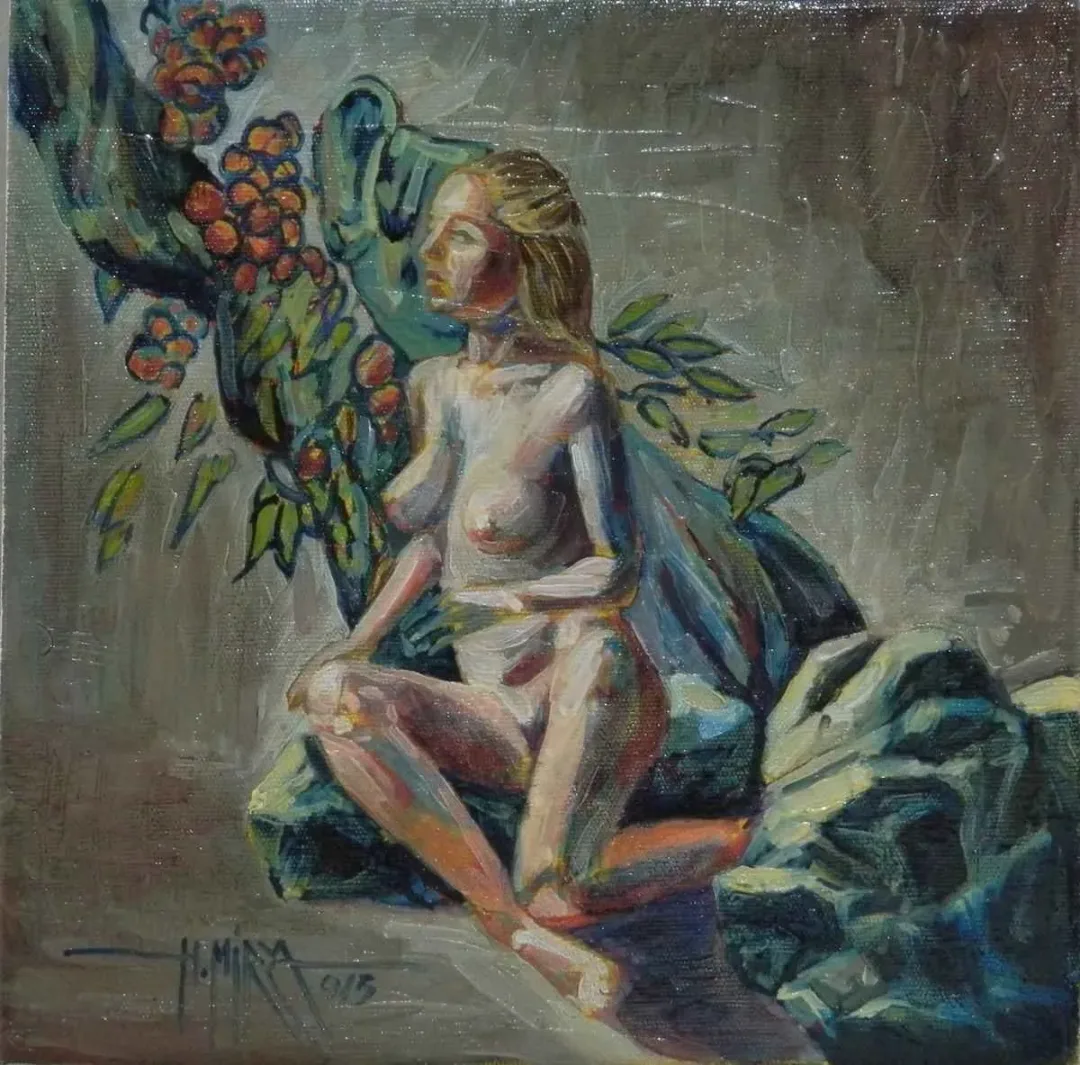 HASAN MİRZA — “isimsiz”, 2015 "isimsiz" eseri HASAN MİRZA tarafından 2015 yılında 25x25 cm ölçülerinde Tuval üzeri akrilik boya tekniği ile yapılmıştır.