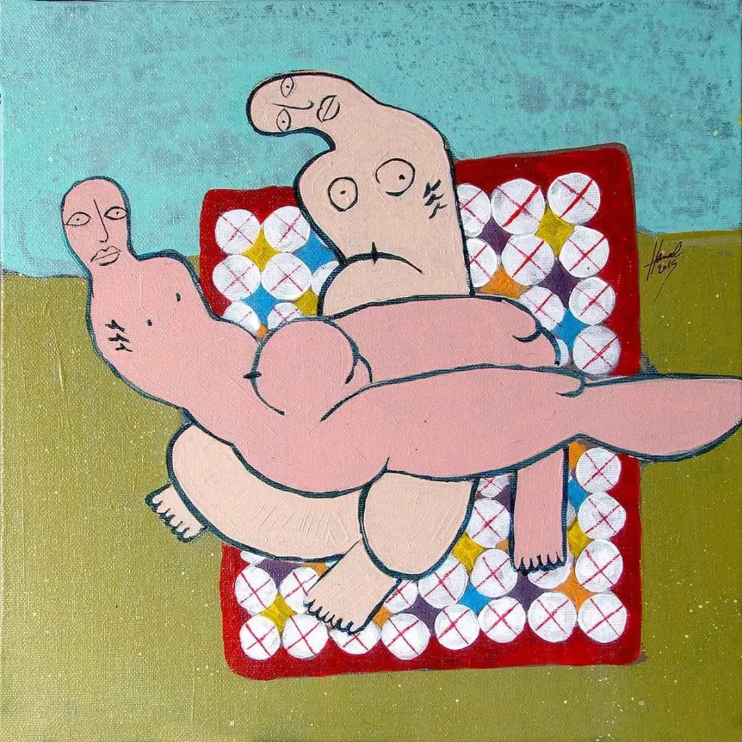 HEMAD JAVADZADE — “isimsiz”, 2015 "isimsiz" eseri HEMAD JAVADZADE tarafından 2015 yılında 25x25 cm ölçülerinde Tuval üzeri akrilik boya tekniği ile yapılmıştır.