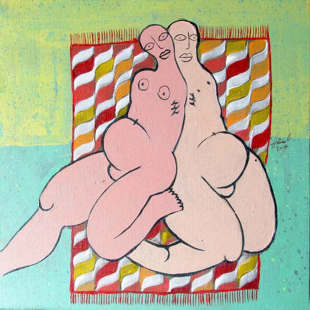 HEMAD JAVADZADE — “isimsiz”, 2015 "isimsiz" eseri HEMAD JAVADZADE tarafından 2015 yılında 25x25 cm ölçülerinde Tuval üzeri akrilik boya tekniği ile yapılmıştır.