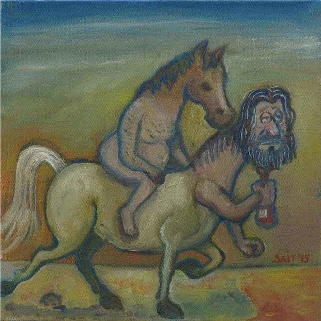SAİT OKTAY — “çiftbaşlılık”, 2015 "çiftbaşlılık" eseri SAİT OKTAY tarafından 2015 yılında 25x25 cm ölçülerinde Tuval üzeri yağlı boya tekniği ile yapılmıştır.