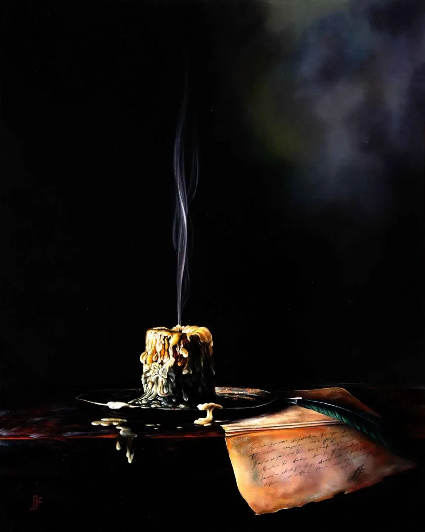 HÜSEYİN FEYZULLAH — “Mektup”, 2016 "Mektup" eseri HÜSEYİN FEYZULLAH tarafından 2016 yılında 100x80 cm ölçülerinde Tuval üzeri yağlı boya tekniği ile yapılmıştır.