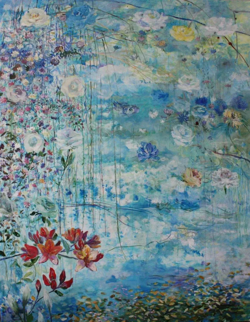 NİL KÖKEN — “Buluttan Güller”, 2016 "Buluttan Güller" eseri NİL KÖKEN tarafından 2016 yılında 180x140 cm ölçülerinde Tuval üzeri yağlı boya tekniği ile yapılmıştır.
