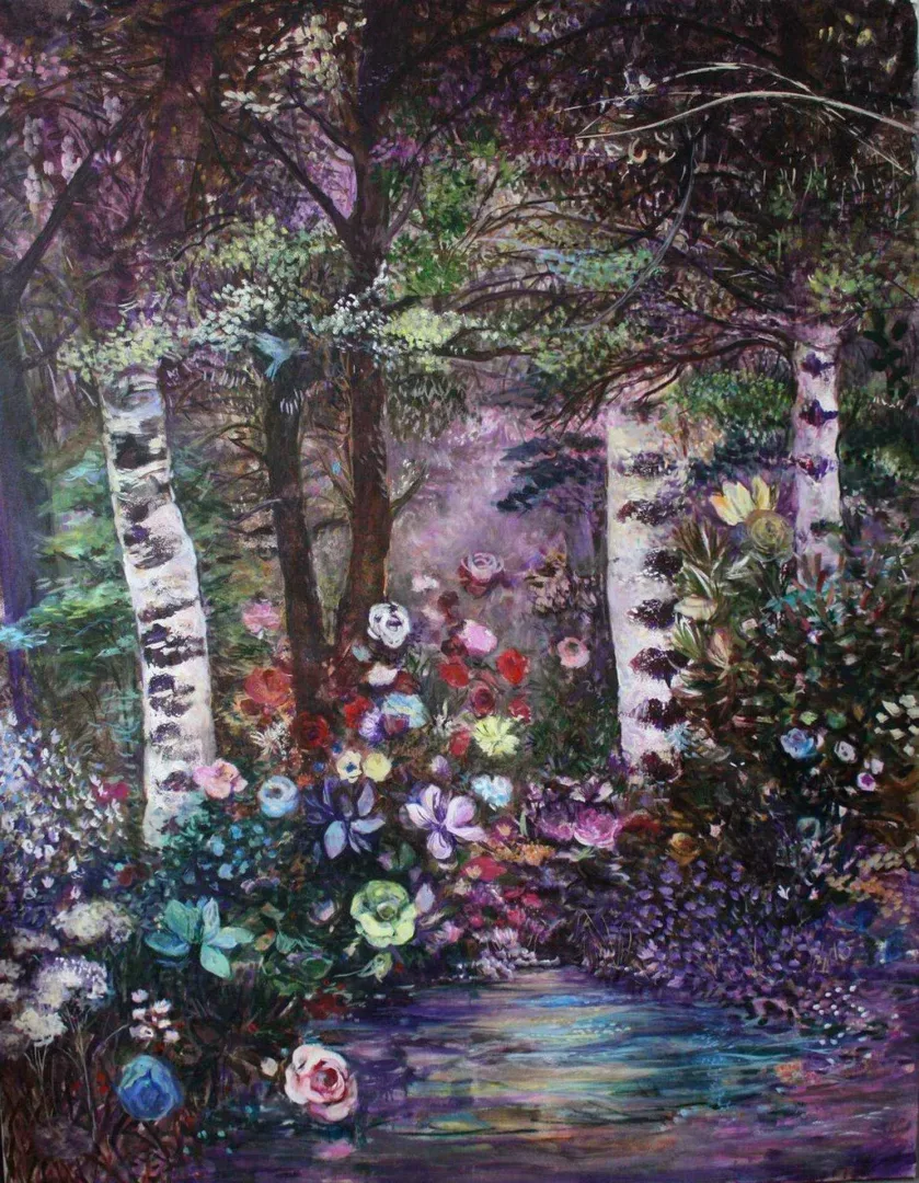 NİL KÖKEN — “Büyülü Orman”, 2016 "Büyülü Orman" eseri NİL KÖKEN tarafından 2016 yılında 180x140 cm ölçülerinde Tuval üzeri yağlı boya tekniği ile yapılmıştır.