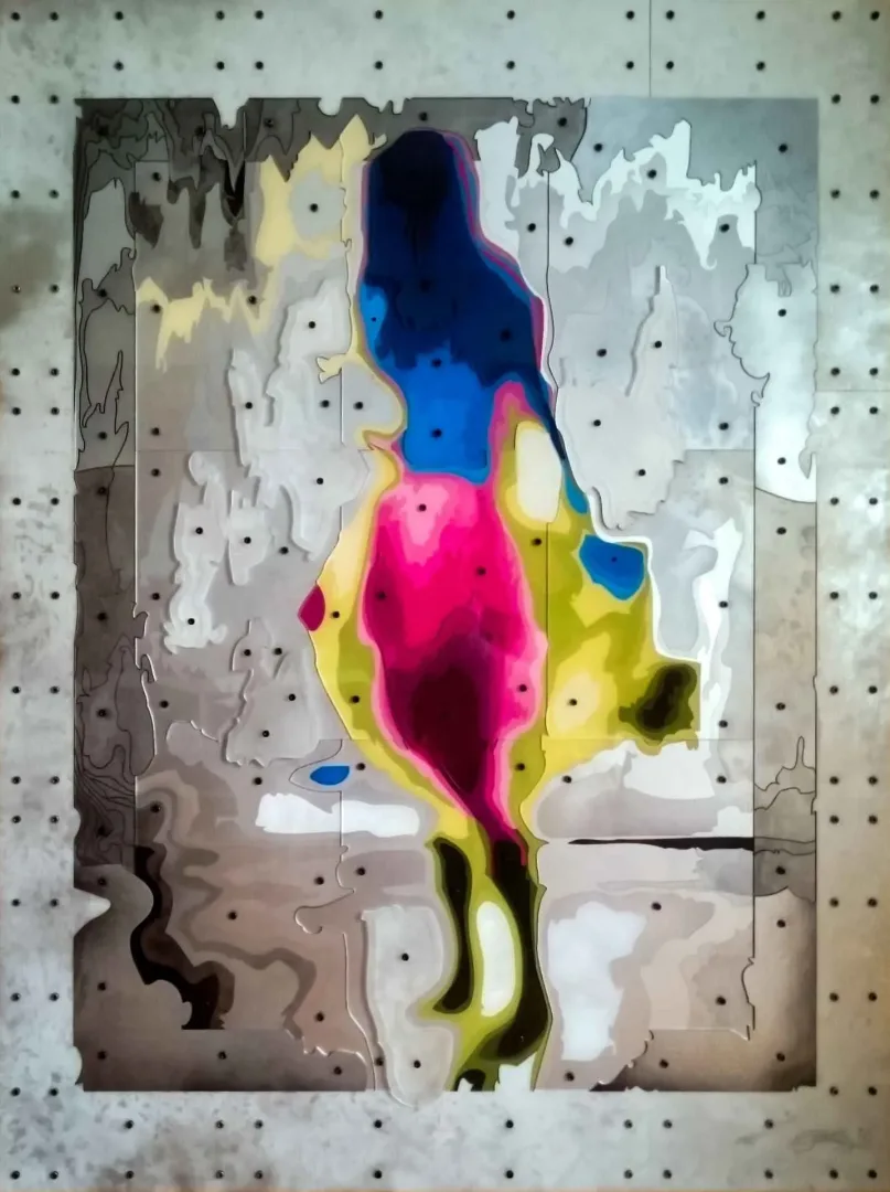 EMRE LÜLE — “Su Falı”, 2016 "Su Falı" eseri EMRE LÜLE tarafından 2016 yılında 120x90 cm ölçülerinde Pleksiglas+Ahşap tekniği ile yapılmıştır.