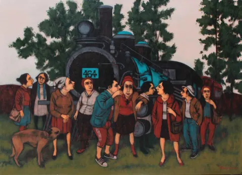 Bu eser ORHAN UMUT tarafından 2016 yılında 90x120 cm ölçülerinde Tuval üzeri akrilik boya tekniği ile yapılmıştır.