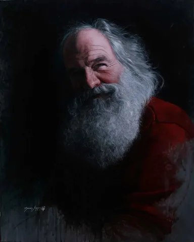 "Sakallı" eseri HASAN SAYGIN tarafından 2016 yılında 92x73 cm ölçülerinde Tuval üzeri yağlı boya tekniği ile yapılmıştır.