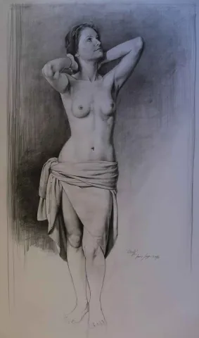 "Cindy-1" eseri HASAN SAYGIN tarafından 2015 yılında 105x58 cm ölçülerinde Desen tekniği ile yapılmıştır.