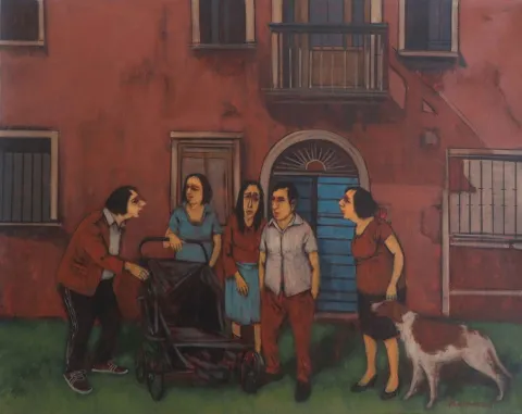 "İsimsiz" eseri ORHAN UMUT tarafından 2016 yılında 80x100 cm ölçülerinde Tuval üzeri akrilik boya tekniği ile yapılmıştır.