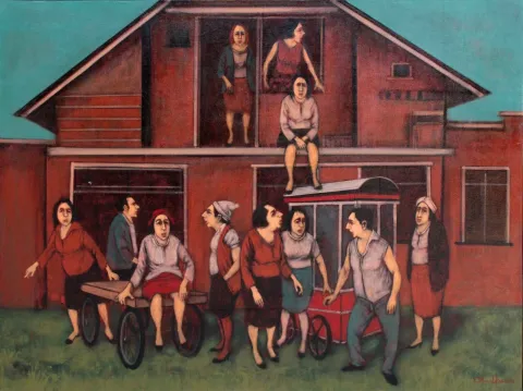 "İsimsiz" eseri ORHAN UMUT tarafından 2016 yılında 90x120 cm ölçülerinde Tuval üzeri akrilik boya tekniği ile yapılmıştır.