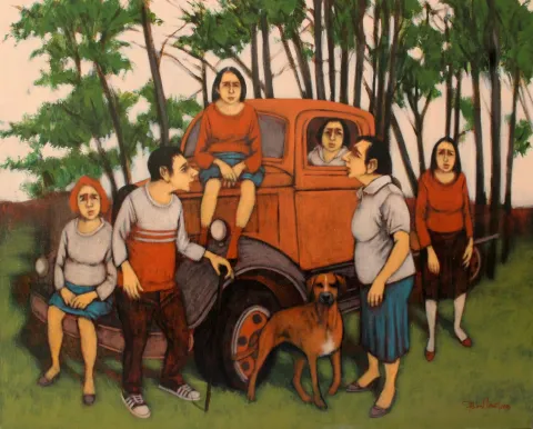 "İsimsiz" eseri ORHAN UMUT tarafından 2016 yılında 80x100 cm ölçülerinde Tuval üzeri akrilik boya tekniği ile yapılmıştır.