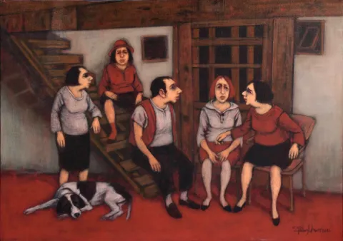 "İsimsiz" eseri ORHAN UMUT tarafından 2016 yılında 60x80 cm ölçülerinde Tuval üzeri akrilik boya tekniği ile yapılmıştır.