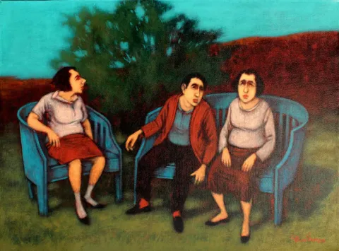 "İsimsiz" eseri ORHAN UMUT tarafından 2016 yılında 60x80 cm ölçülerinde Tuval üzeri akrilik boya tekniği ile yapılmıştır.