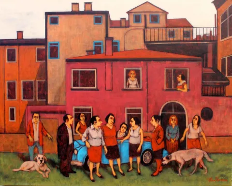 "İsimsiz" eseri ORHAN UMUT tarafından 2016 yılında 80x100 cm ölçülerinde Tuval üzeri akrilik boya tekniği ile yapılmıştır.