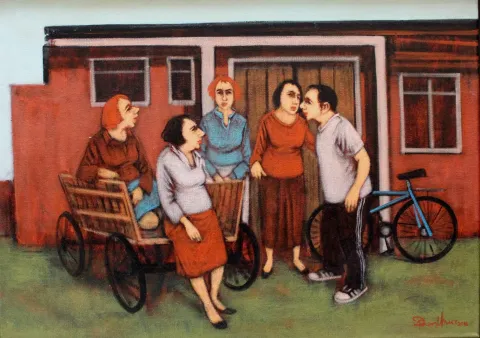 "İsimsiz" eseri ORHAN UMUT tarafından 2016 yılında 50x70 cm ölçülerinde Tuval üzeri akrilik boya tekniği ile yapılmıştır.